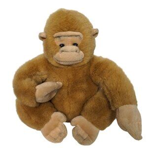 Goffa International Tan Brown Monkey Chimpanzee Zoo Plush Stuffed Animal 9.5"
